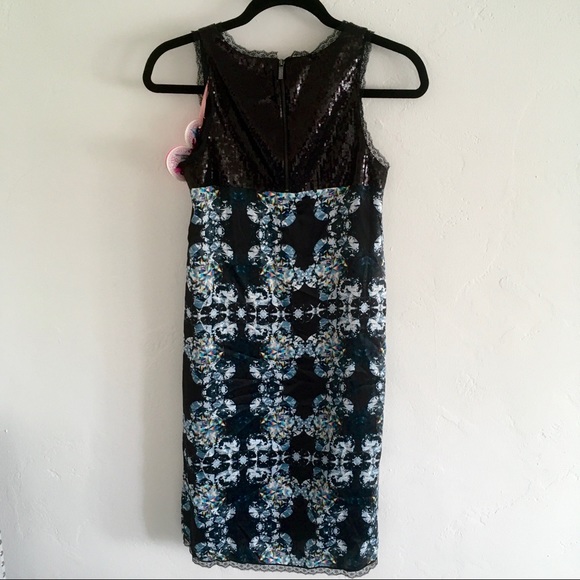 Dress Silky w/ Sequin Top diamonds print - Picture 4 of 8